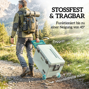 Kühlbox Kompressor elektrisch leise mobil mit Rollen 42,5L bis -20°C