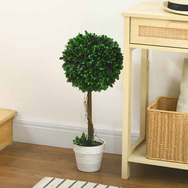 Alberi di bosso artificiali, set da 2, 60 cm, resistenti ai raggi UV, verdi