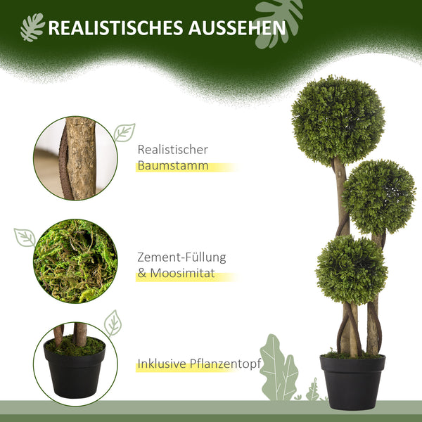 Buis artificiel 90 cm avec protection UV vert clair