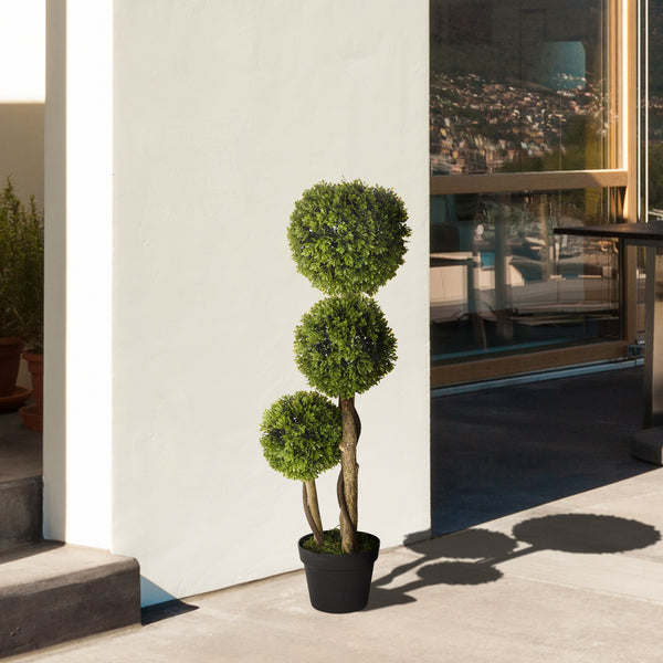 Buis artificiel 90 cm avec protection UV vert clair