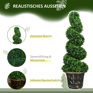 Piante artificiali, set da 2, resistenti ai raggi UV, 90 cm, verde