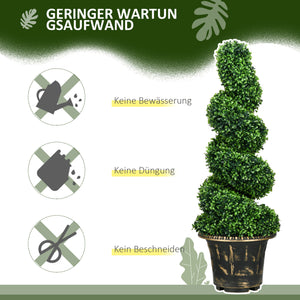 Piante artificiali, set da 2, resistenti ai raggi UV, 90 cm, verde