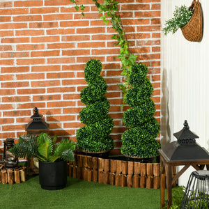 Piante artificiali, set da 2, resistenti ai raggi UV, 90 cm, verde