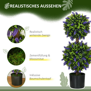 Künstliche Pflanzen Lavendel 70cm 2er-Set Grün