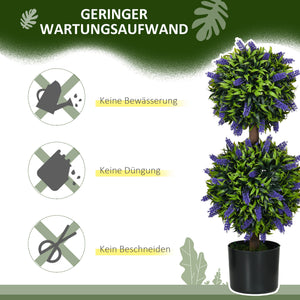 Künstliche Pflanzen Lavendel 70cm 2er-Set Grün