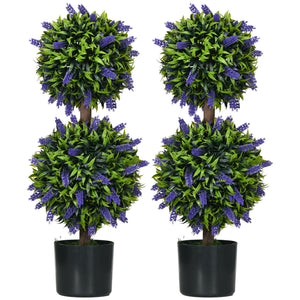 Künstliche Pflanzen Lavendel 70cm 2er-Set Grün