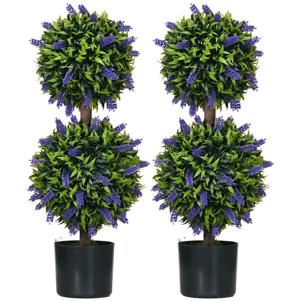Künstliche Pflanzen Lavendel 70cm 2er-Set Grün