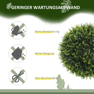 Pianta decorativa artificiale di cedro, set da 2, alta 45 cm, per uso interno ed esterno, verde
