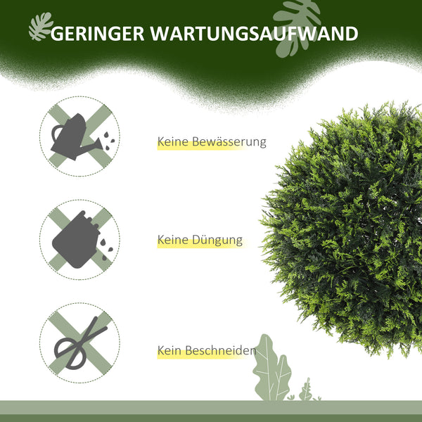 Pianta decorativa artificiale di cedro, set da 2, alta 45 cm, per uso interno ed esterno, verde