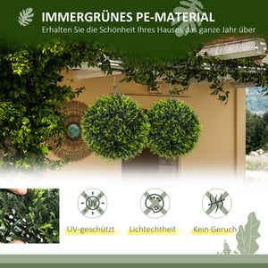 Pianta decorativa artificiale di cedro, set da 2, alta 45 cm, per uso interno ed esterno, verde