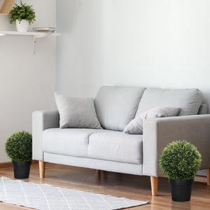 Pianta decorativa artificiale di cedro, set da 2, alta 45 cm, per uso interno ed esterno, verde