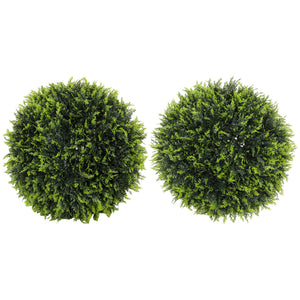 Pianta decorativa artificiale di cedro, set da 2, alta 45 cm, per uso interno ed esterno, verde