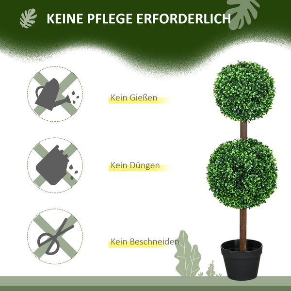 Künstlicher Buchsbaum 2er-Set 90cm Kunstpflanze