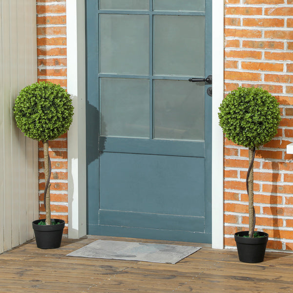 Eucalipto artificiale, set da 2, altezza 90 cm, in vaso per casa, ufficio, giardino, verde
