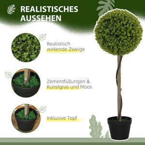 Eucalipto artificiale, set da 2, altezza 90 cm, in vaso per casa, ufficio, giardino, verde