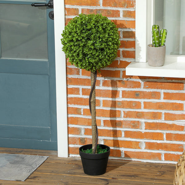 Eucalipto artificiale, set da 2, altezza 90 cm, in vaso per casa, ufficio, giardino, verde