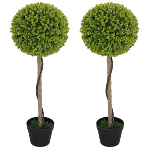 Eucalipto artificiale, set da 2, altezza 90 cm, in vaso per casa, ufficio, giardino, verde