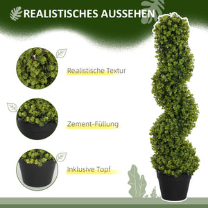 Eucalipto artificiale a spirale, set da 2, altezza 90 cm, verde