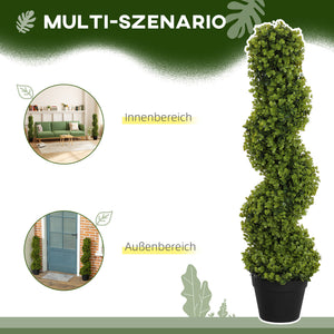 Eucalipto artificiale a spirale, set da 2, altezza 90 cm, verde