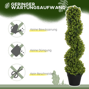 Eucalipto artificiale a spirale, set da 2, altezza 90 cm, verde