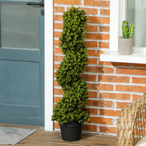 Eucalipto artificiale a spirale, set da 2, altezza 90 cm, verde