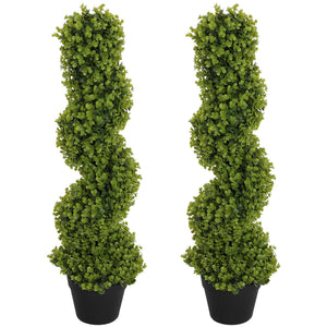 Eucalipto artificiale a spirale, set da 2, altezza 90 cm, verde