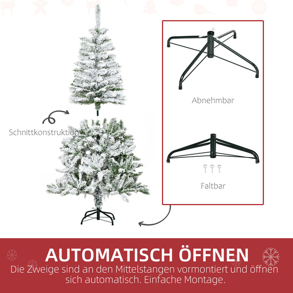 Künstlicher Weihnachtsbaum Christbaum 150cm 358 Spitzen Kiefer Kunstschnee Indoor