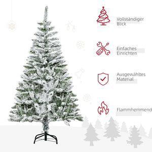 Künstlicher Weihnachtsbaum Christbaum 150cm 358 Spitzen Kiefer Kunstschnee Indoor