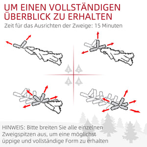 Künstlicher Weihnachtsbaum Christbaum 180cm 329 Spitzen 150 LEDs