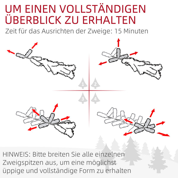 Künstlicher Weihnachtsbaum Christbaum 180cm 329 Spitzen 150 LEDs