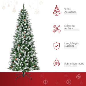 Künstlicher Weihnachtsbaum Christbaum 180cm 630 Spitzen mit Kunstschnee