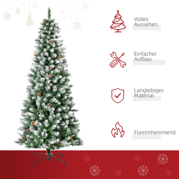 Künstlicher Weihnachtsbaum Christbaum 180cm 630 Spitzen mit Kunstschnee