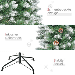 Künstlicher Weihnachtsbaum Christbaum 180cm 630 Spitzen mit Kunstschnee