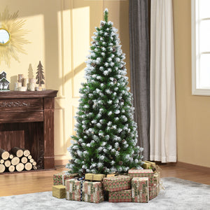 Künstlicher Weihnachtsbaum Christbaum 180cm 630 Spitzen mit Kunstschnee