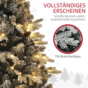 Künstlicher Weihnachtsbaum Christbaum 180cm 793 Spitzen mit Kunstschnee