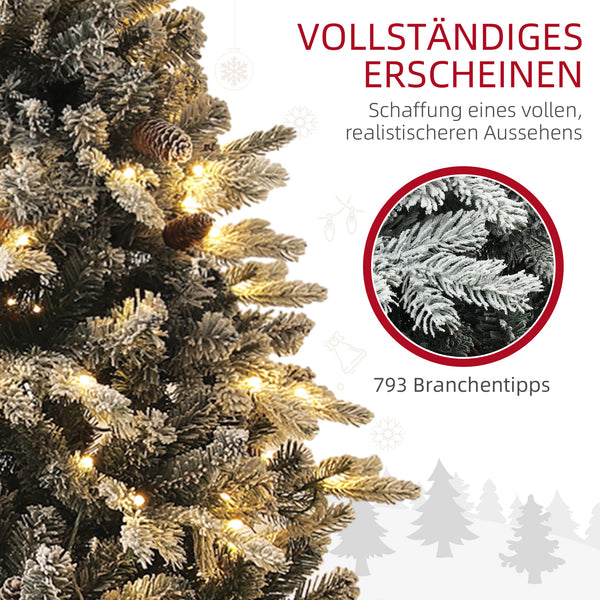Künstlicher Weihnachtsbaum Christbaum 180cm 793 Spitzen mit Kunstschnee