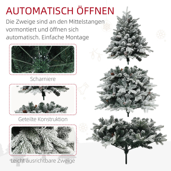 Künstlicher Weihnachtsbaum Christbaum 180cm 793 Spitzen mit Kunstschnee