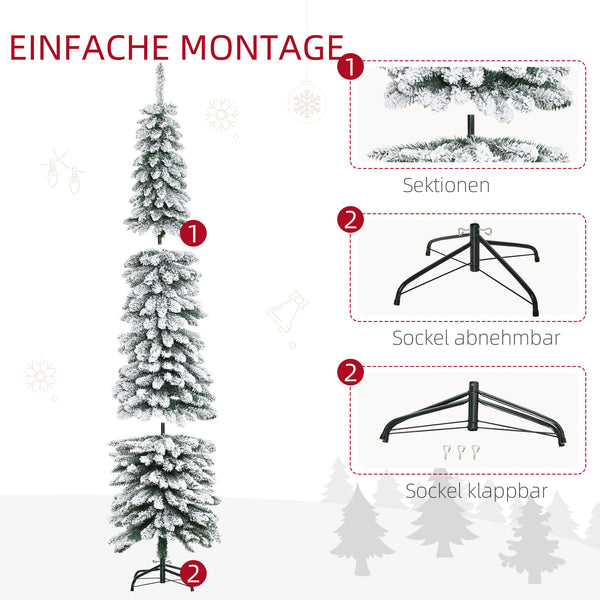 Künstlicher Weihnachtsbaum Christbaum 210cm 490 Spitzen mit Kunstschnee