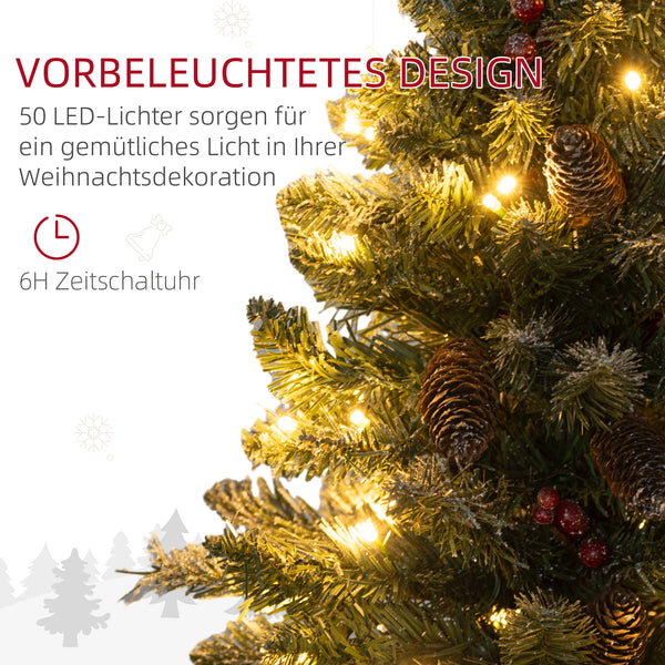 Künstlicher Weihnachtsbaum Christbaum 60cm mit 50 LEDs & Tannenzapfen