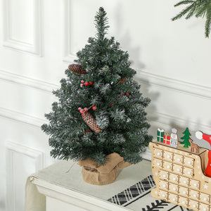 Künstlicher Weihnachtsbaum Christbaum 60cm mit 50 LEDs & Tannenzapfen