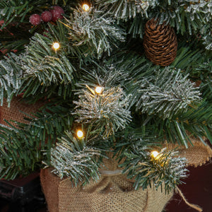 Künstlicher Weihnachtsbaum Christbaum 60cm mit 50 LEDs & Tannenzapfen