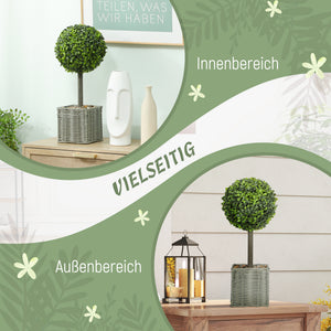 Kunstbäume künstlich 2er Set im Topf UV beständig für innen aussen