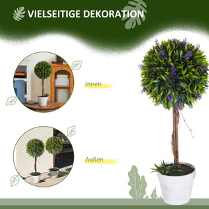 Piante di lavanda artificiali, set da 2, 60 cm, per uso interno ed esterno