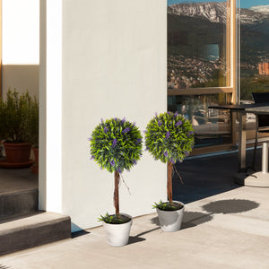 Piante di lavanda artificiali, set da 2, 60 cm, per uso interno ed esterno