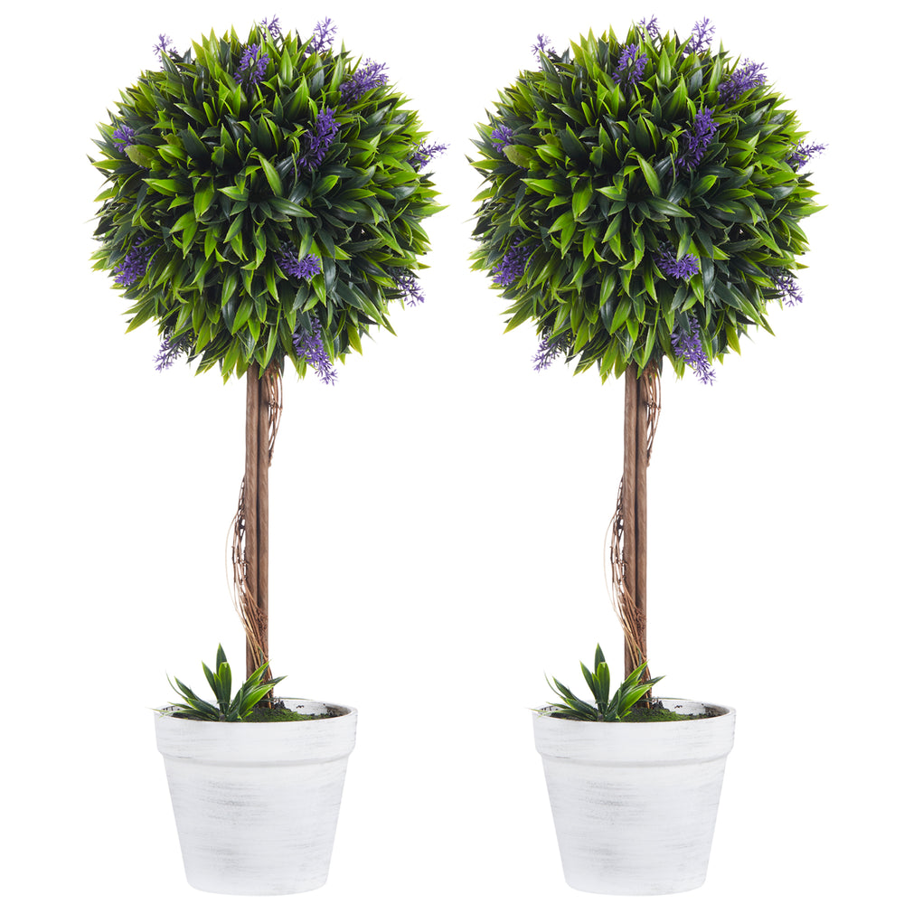 Kunstpflanzen Lavendel 2er-Set 60cm für Indoor & Outdoor