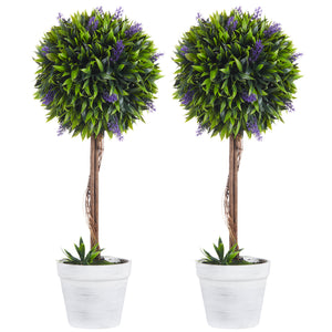 Piante di lavanda artificiali, set da 2, 60 cm, per uso interno ed esterno