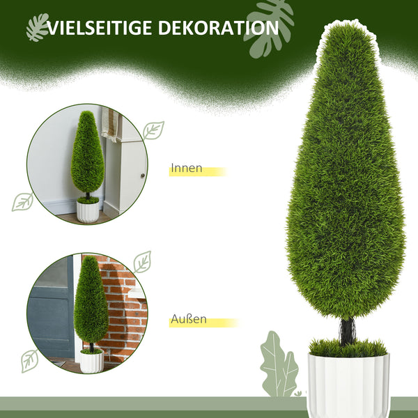 Cyprès artificiels, lot de 2, 90 cm, pour une utilisation intérieure et extérieure