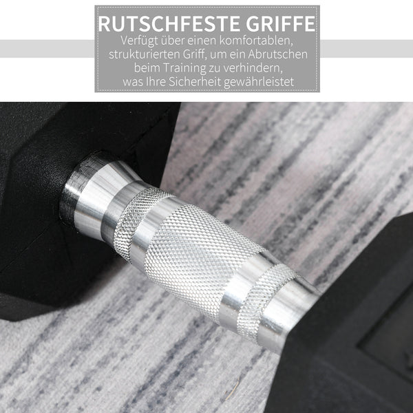 Kurzhantel mit gerändeltem Griff für Fitness Zuhause 15kg Gusseisen