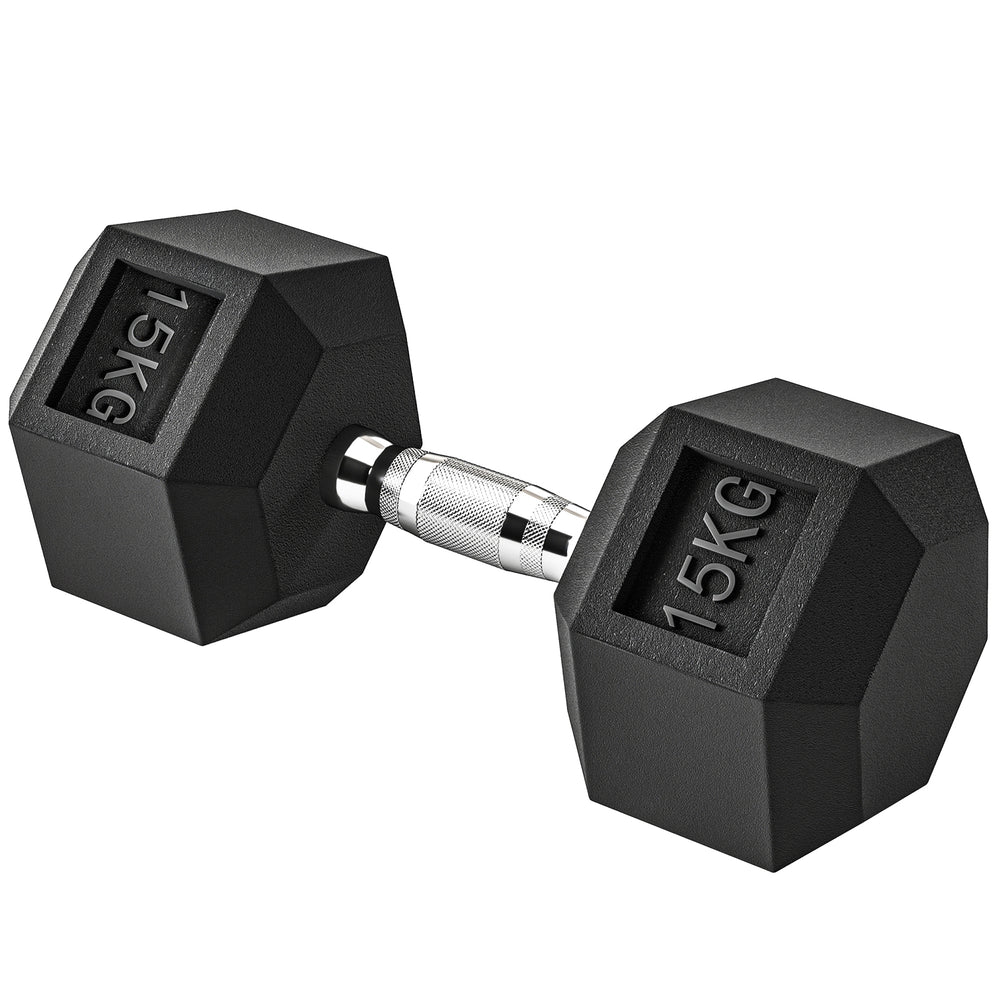 Kurzhantel mit gerändeltem Griff für Fitness Zuhause 15kg Gusseisen