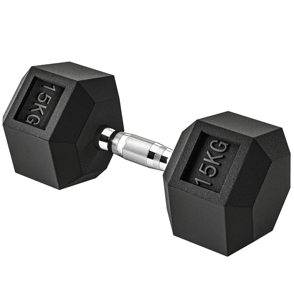 Kurzhantel mit gerändeltem Griff für Fitness Zuhause 15kg Gusseisen